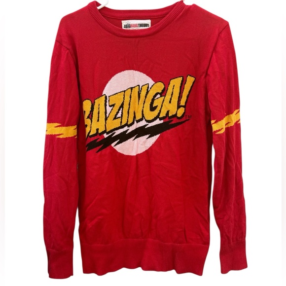 Ripple Junction Sweaters - Ripple Junction Red Bazinga Sweatshirt size Medium